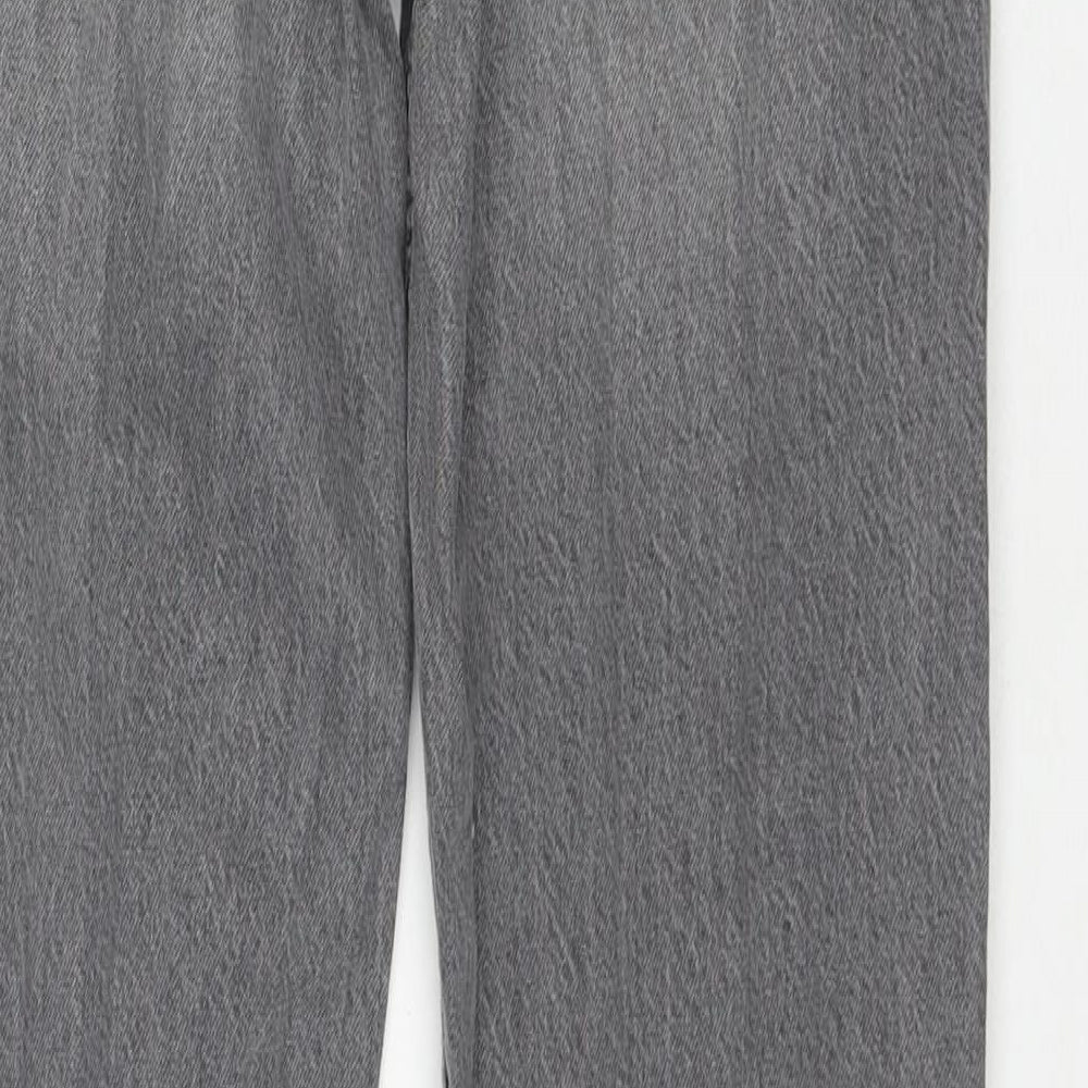 Pull&Bear Womens Grey Cotton Mom Jeans Size 8 L32 in Regular Zip