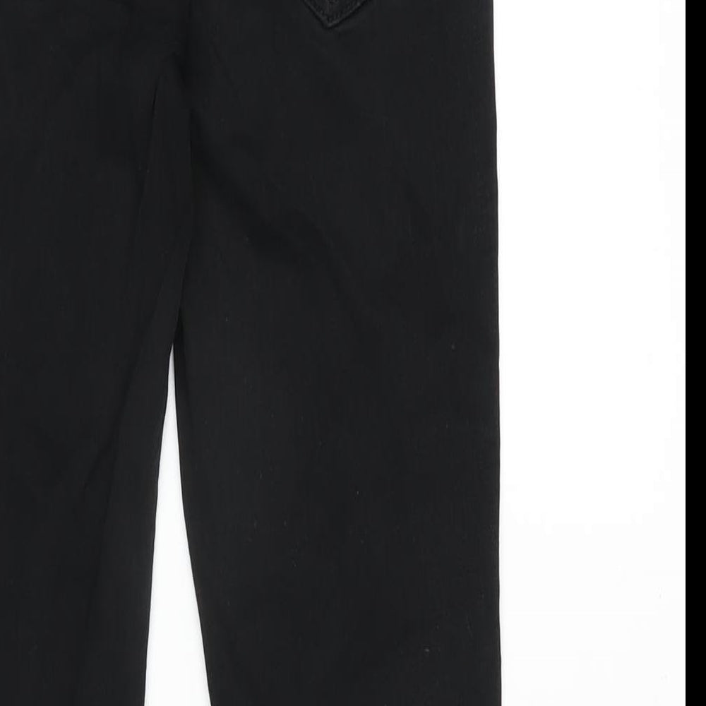 River Island Womens Black Cotton Blend Straight Jeans Size 8 L25 in Regular