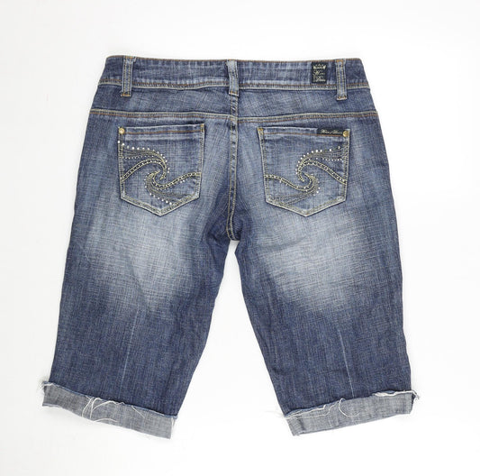 House of Denim Womens Blue Cotton Blend Cropped Jeans Size 34 in Regular Zip