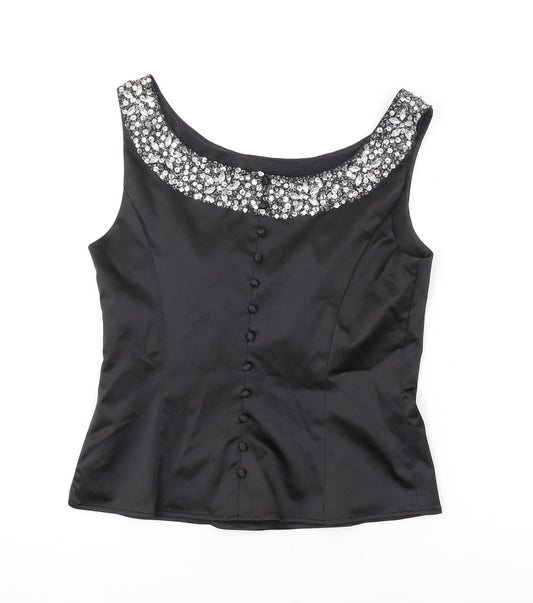 Womens UK Size 12 Kaliko Black Basic Tank