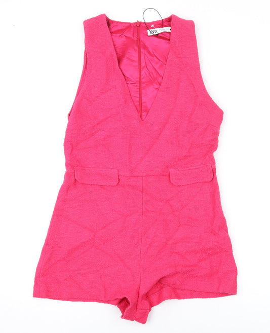 Womens UK Size S Zara One-Piece Pink Playsuit