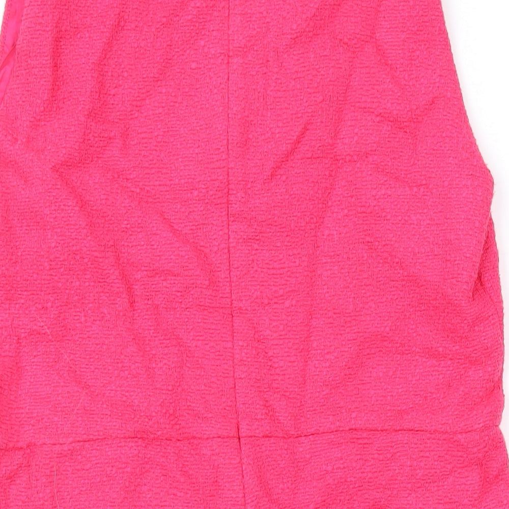 Zara Womens Pink Cotton Playsuit One-Piece Size S L3 in Zip