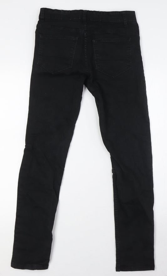 Denim Co Mens Black Cotton Skinny Jeans Size 28 in L30 in Regular Zip