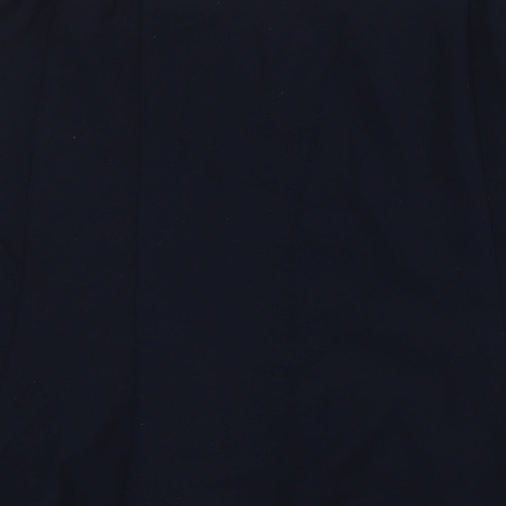 Brand and care label for Cotswold Collections women’s blue polyester a-line skirt, size UK 14, zip