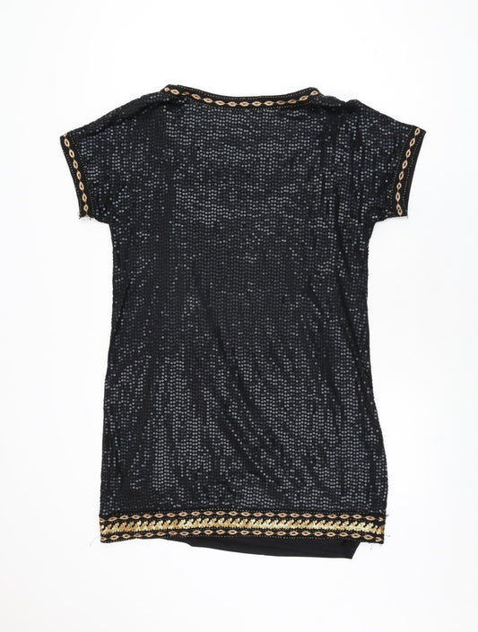 Monsoon Womens Black Polyester Shift Size 12 Round Neck Pullover