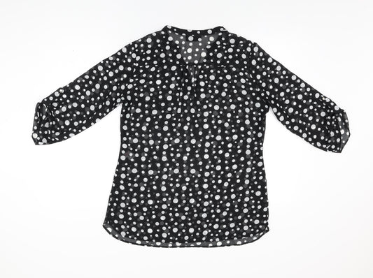 Womens UK Size M Wallis Black Basic Blouse