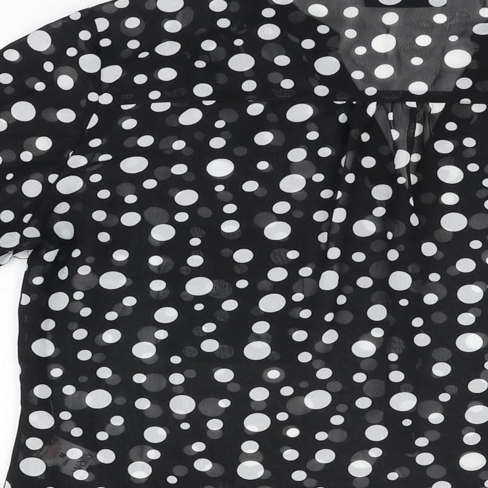 Womens UK Size M Wallis Black Basic Blouse