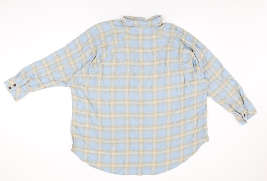 Womens UK Size M Urban Outfitters Blue Basic Button-Up