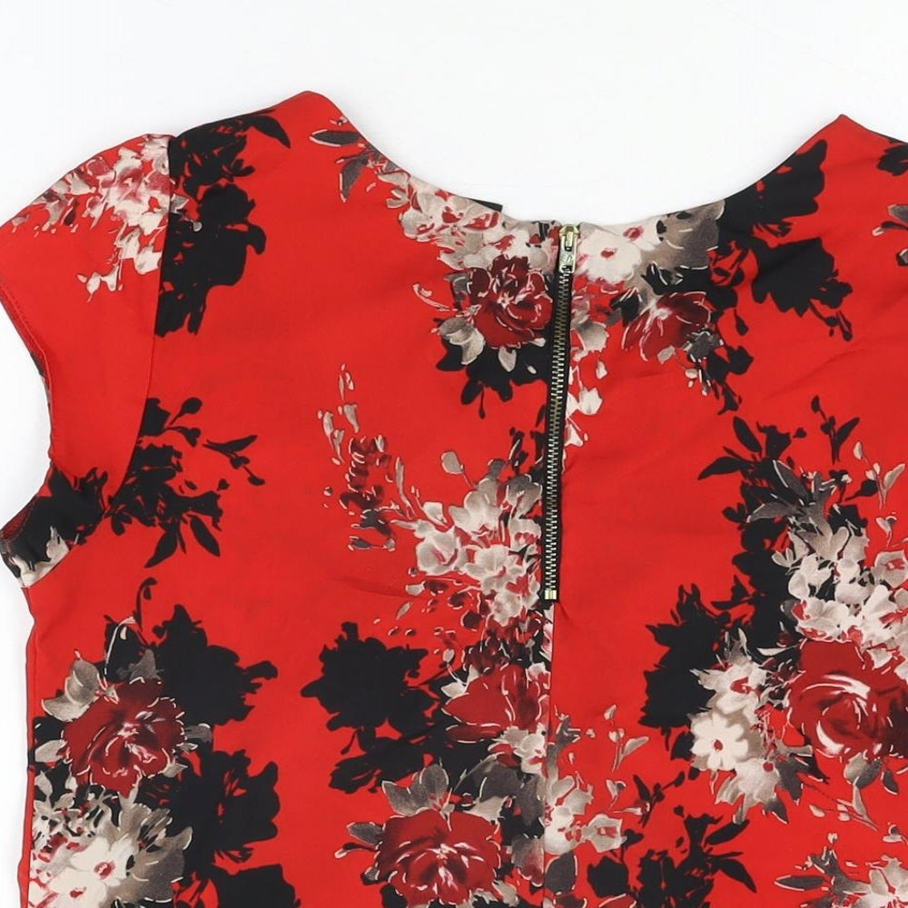 Womens UK Size 10 Wallis Red Basic Blouse