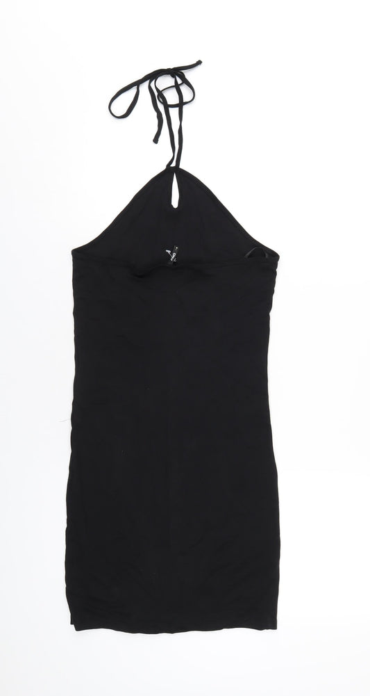 Only Womens Black Cotton Bodycon Size M Halter Pullover