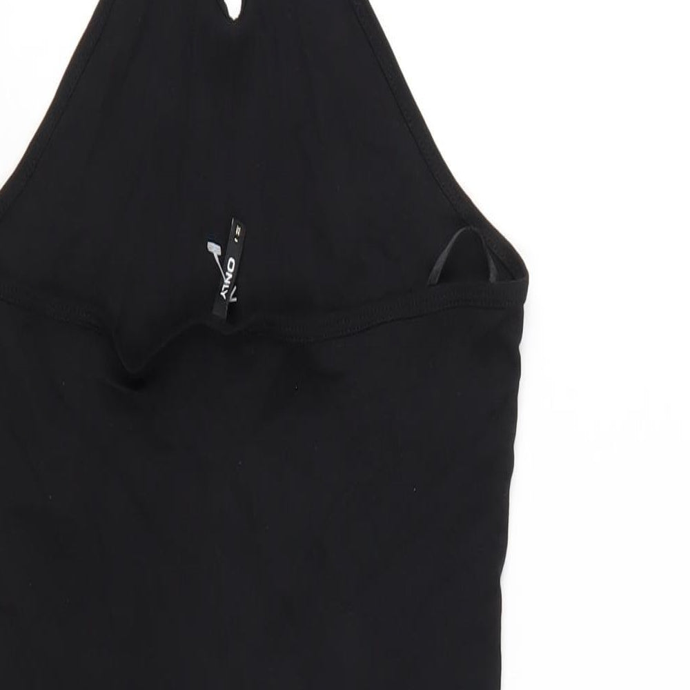 Only Womens Black Cotton Bodycon Size M Halter Pullover