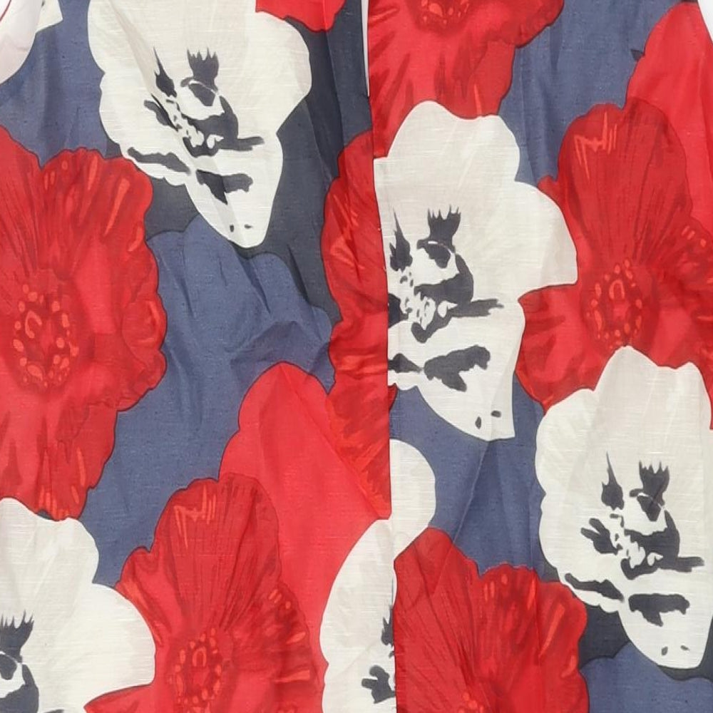 Fenn Wright Manson Womens Multicoloured Floral Silk Shift Size 14 Round Neck Button