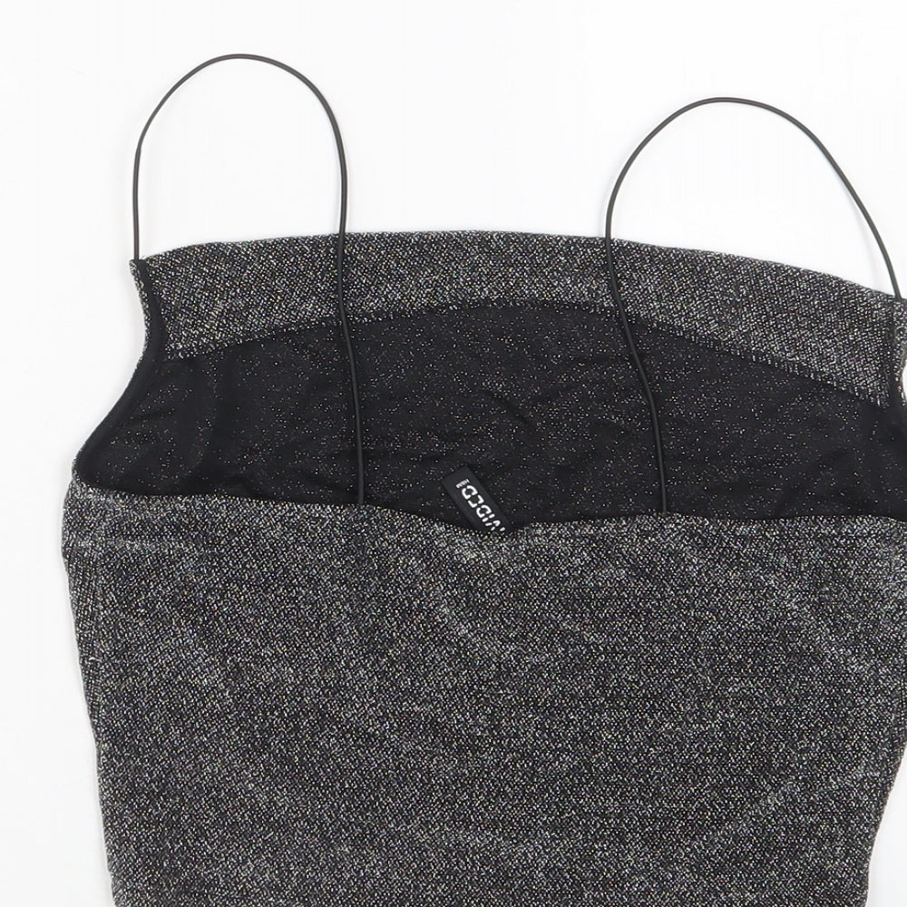 Womens UK Size S H&M Silver Cropped Tank
