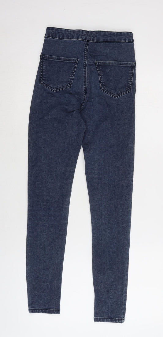 Miss Selfridge Womens Black Cotton Blend Straight Jeans Size 6 L27 in Regular Zip