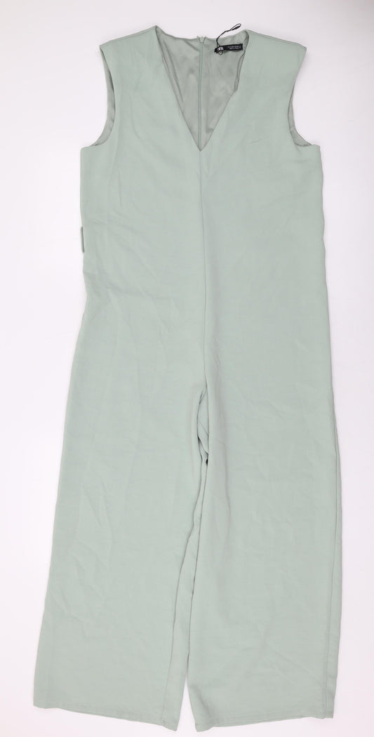 Womens UK Size S Zara One-Piece Green Jumpsuit