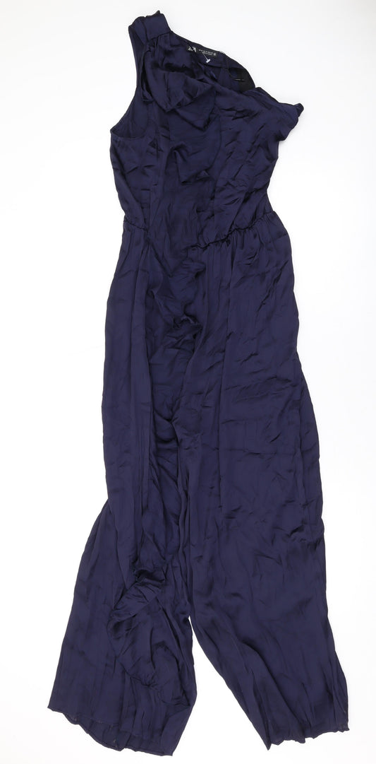 Womens UK Size M Zara One-Piece Blue Jumpsuit