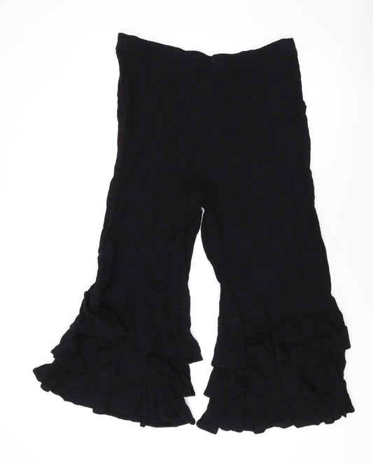 River Island Womens Black Viscose Trousers Size 10 L20 in Regular