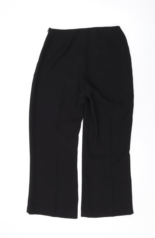 Precis Womens Black Polyester Trousers Size 8 L25 in Regular Zip