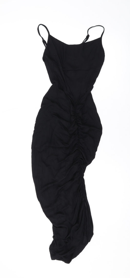 ASOS Womens Black Viscose Bodycon Size 10 Scoop Neck Pullover