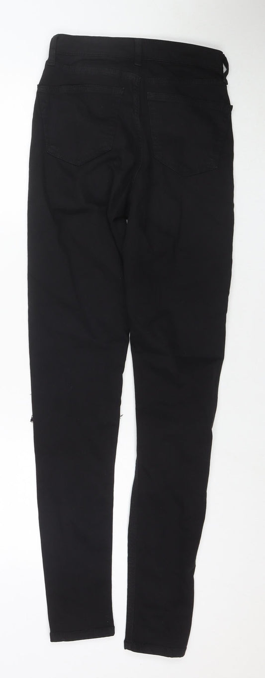 Topshop Womens Black Cotton Skinny Jeans Size 26 L36 in Regular Zip