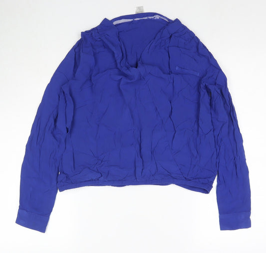Womens UK Size 10 La Redoute Blue Basic Blouse