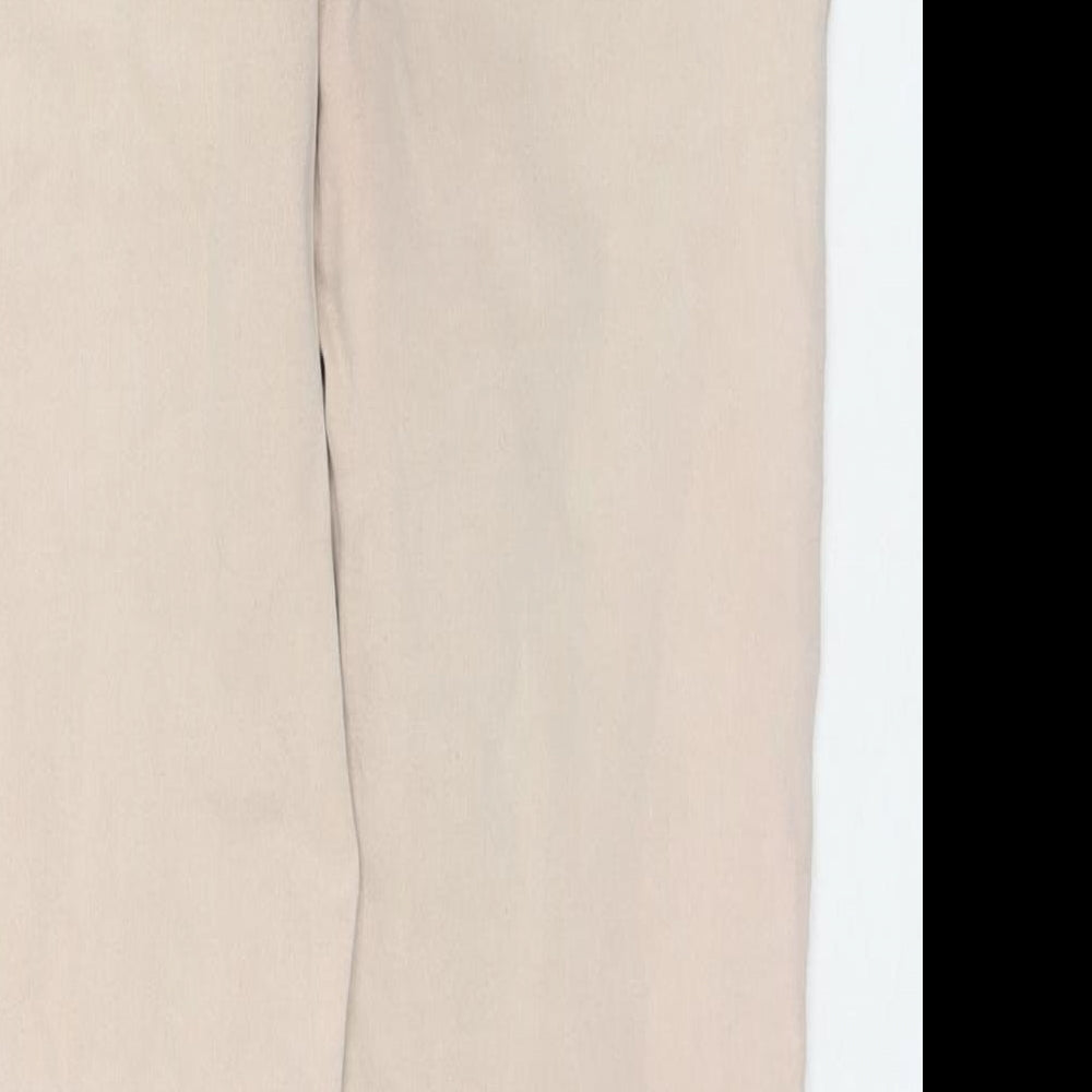 Matalan Womens Beige Cotton Skinny Jeans Size 10 L26 in Regular Zip