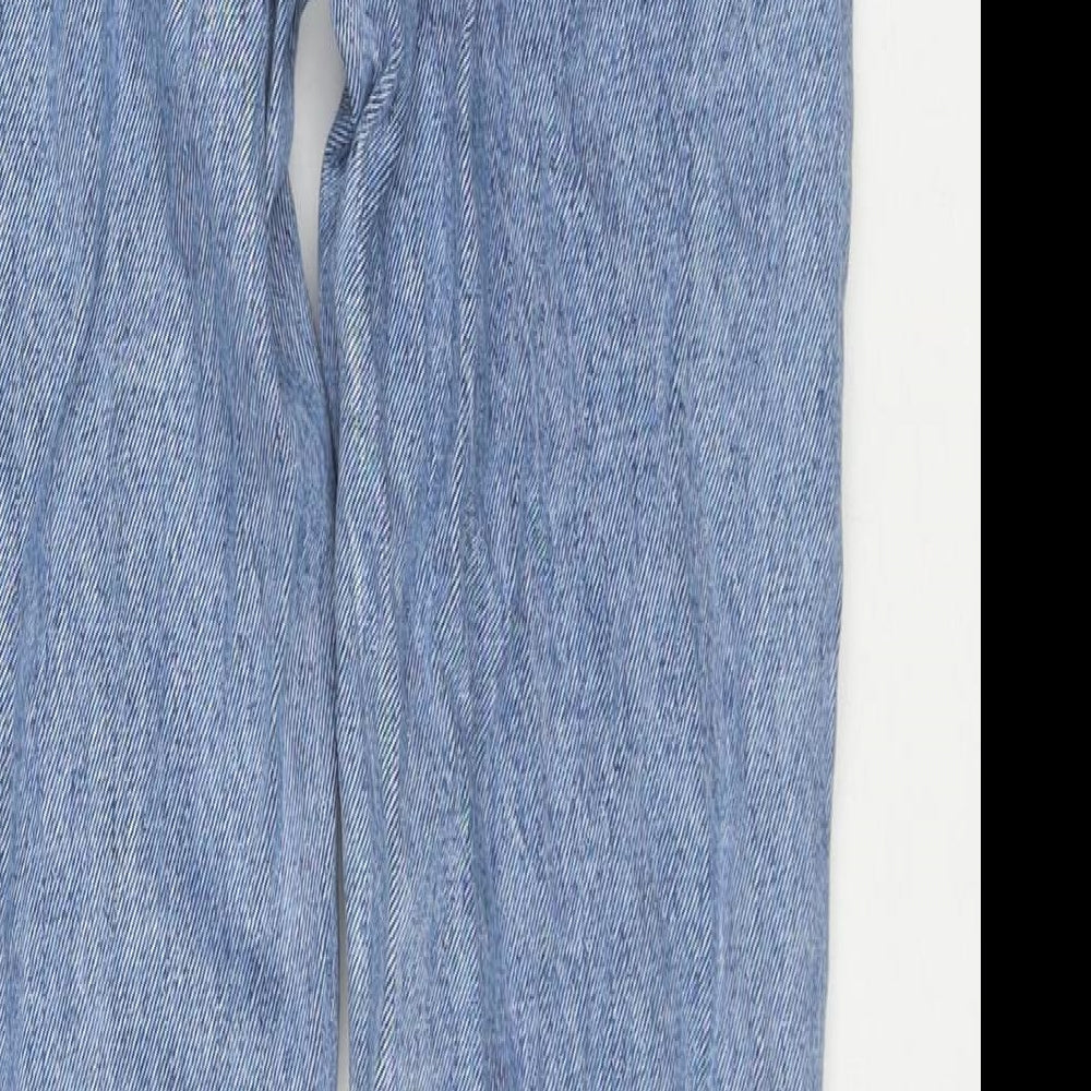 Denim & Co. Womens Blue Cotton Mom Jeans Size 8 L28 in Regular Zip