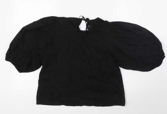 Womens UK Size S H&M Black Basic Blouse