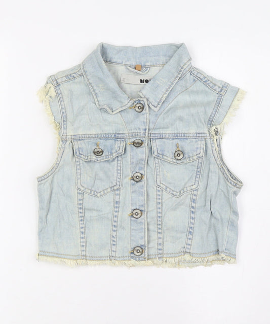 Womens UK Size 8 Topshop Blue Bomber Jacket
