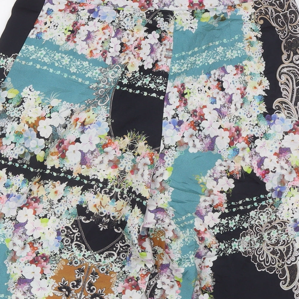 Womens UK Size 8 Topshop Regular Fit Cropped Multicoloured Trousers