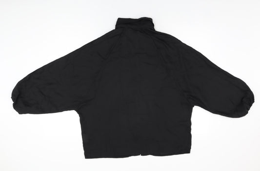 Womens UK Size 12 PRETTYLITTLETHING Black Basic Button-Up
