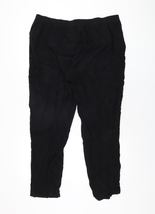 Womens UK Size L Lindex Regular Fit Black Trousers