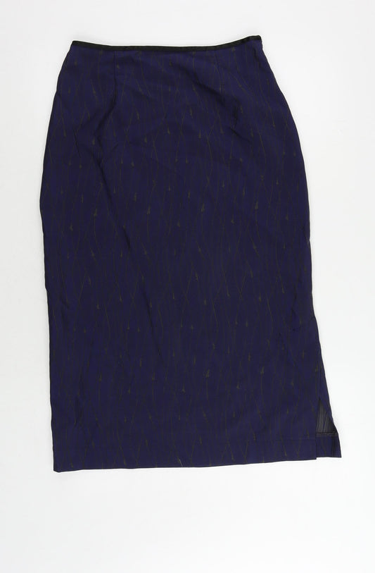 Robyn Mathiesonb Womens Blue Geometric Polyamide Straight & Pencil Skirt Size 12 Zip