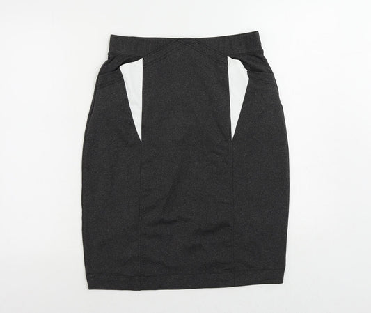 Ginger Womens Grey Polyester Straight & Pencil Skirt Size L - Elastic Waist