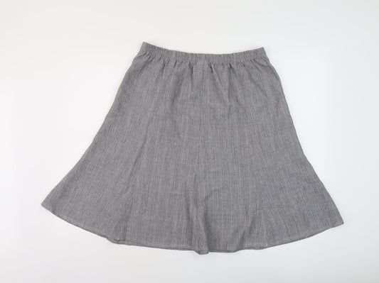 Damart Womens Grey Polyester A-Line Skirt Size 16