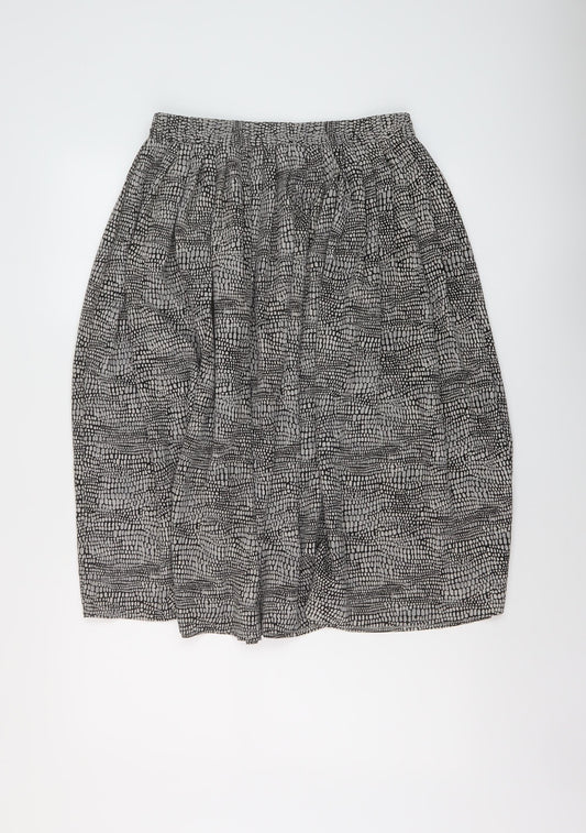 Debenhams Womens Black Geometric Polyester A-Line Skirt Size 14