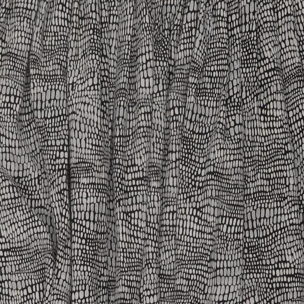 Debenhams Womens Black Geometric Polyester A-Line Skirt Size 14