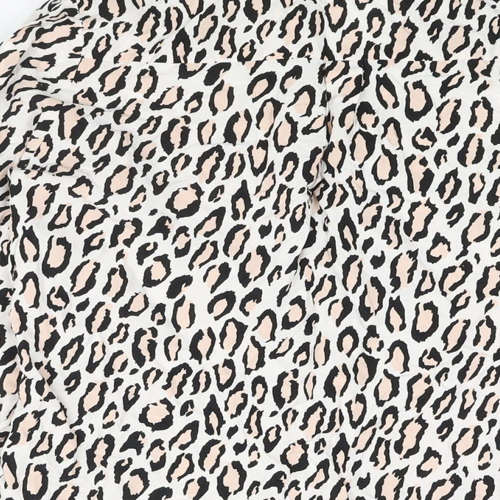 Womens UK Size 12 Oasis White Basic Button-Up