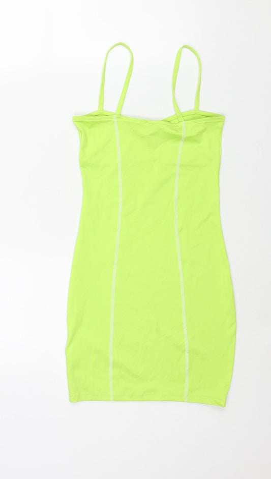 Divided by H&M Womens Green Polyester Mini Size XS Square Neck Pullover