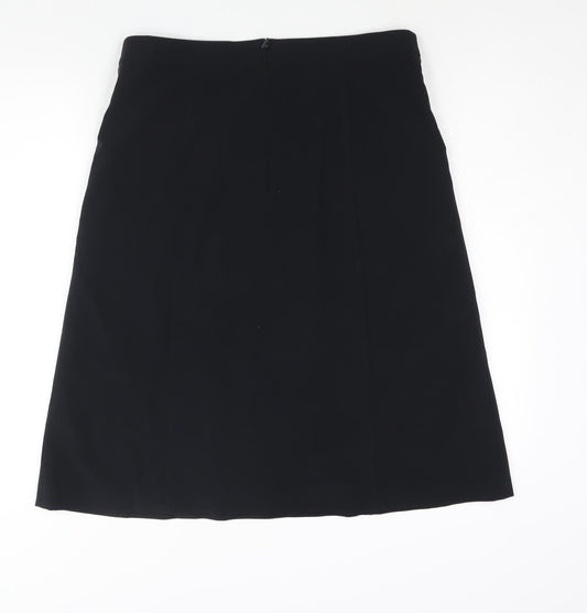 Gerry Weber Womens Black Polyester A-Line Skirt Size 14 Zip - Buckle