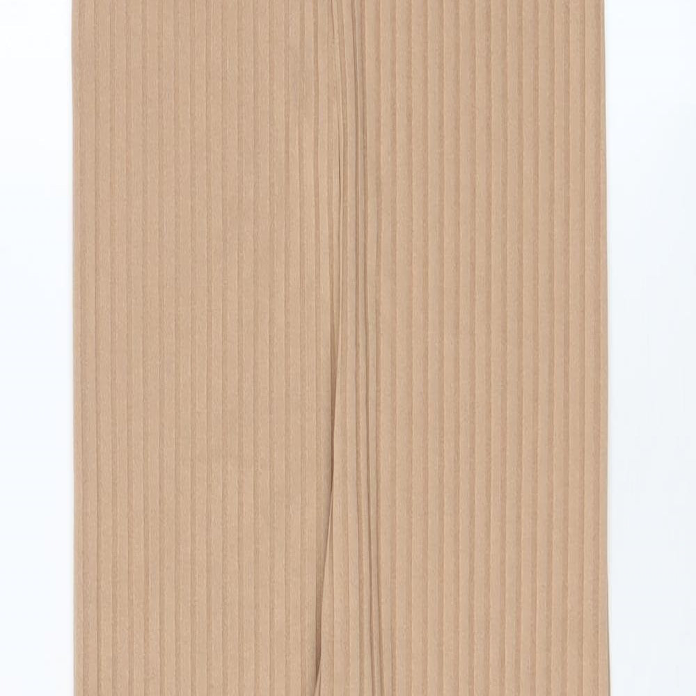 PRETTYLITTLETHING' Womens Beige Polyester Jumpsuit One-Piece Size 8 L30 in Pullover