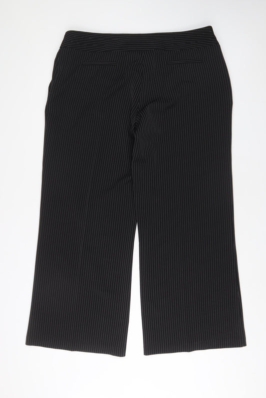 Womens UK Size 18 South Regular Fit Black Trousers