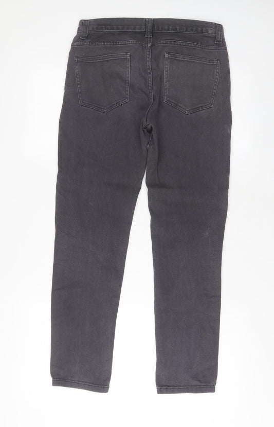 Mens UK Size 28 in Denim & Co. Regular Fit Skinny Grey Jeans