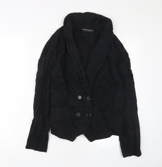 Womens UK Size 16 Dorothy Perkins Black Biker Coat