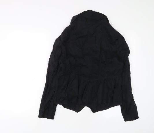 Womens UK Size 16 Dorothy Perkins Black Biker Coat
