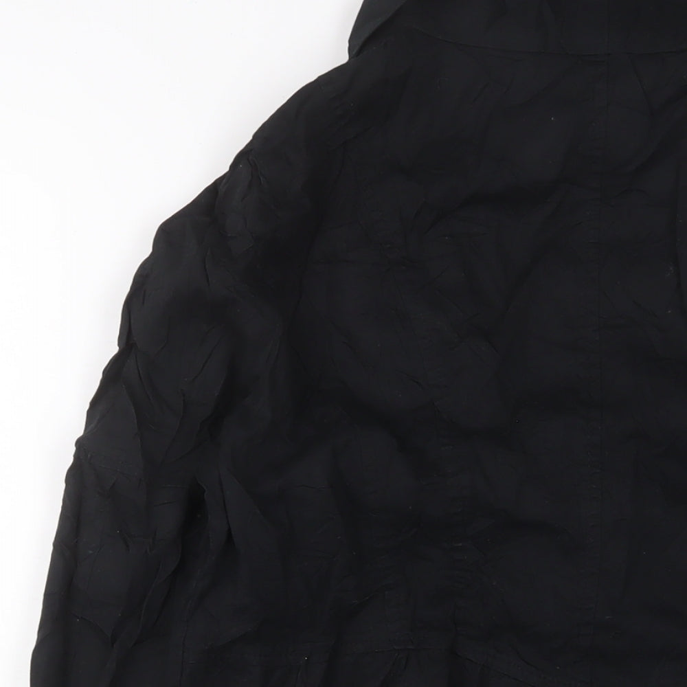 Womens UK Size 16 Dorothy Perkins Black Biker Coat