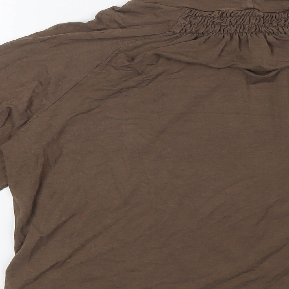 Womens UK Size M Kapalua Brown Basic Blouse