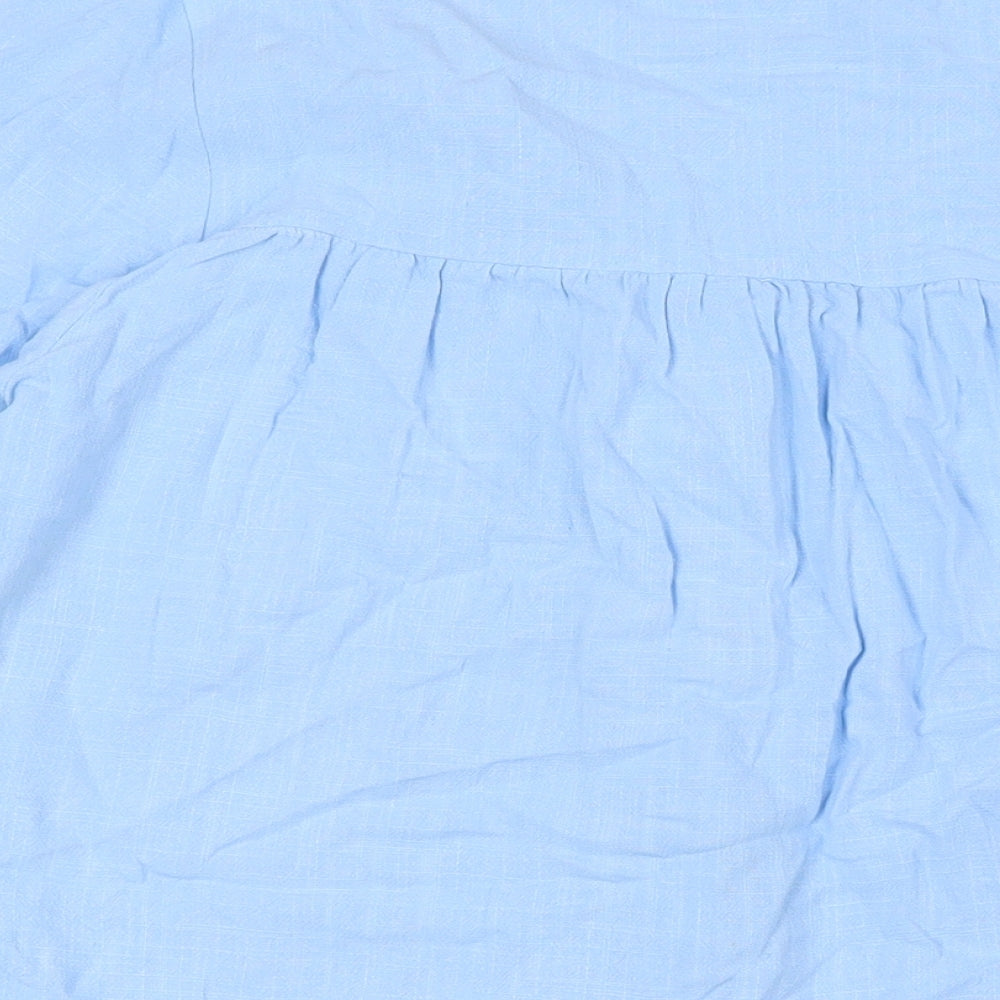 Womens UK Size 12 Wallis Blue Basic Button-Up