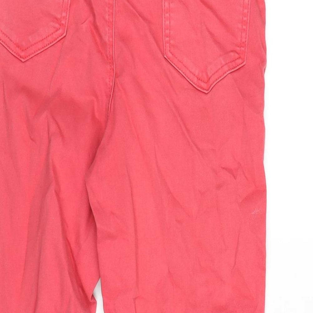 Denim & Co. Womens Pink Cotton Blend Skinny Jeans Size 12 L23.5 in Regular Zip