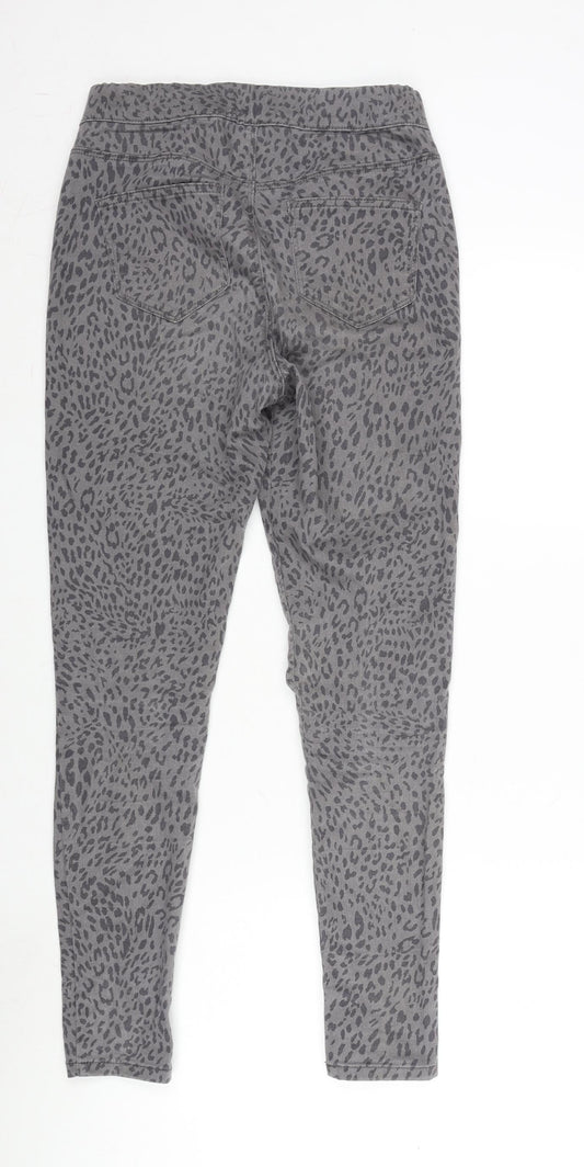 George Womens Grey Camouflage Cotton Blend Jegging Jeans Size 8 L28 in Regular